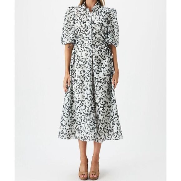 NWT Bardot Abstract Midi Shirt Dress - Picture 1 of 8